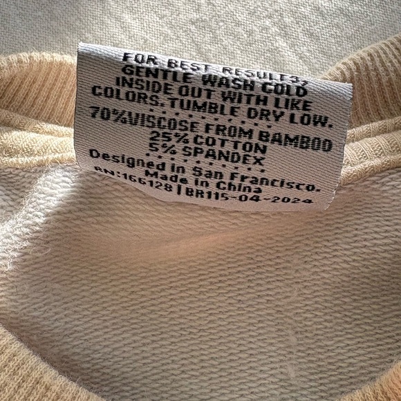 Bums and Roses Bat Print Beige Sweatshirt - Picture 4 of 5